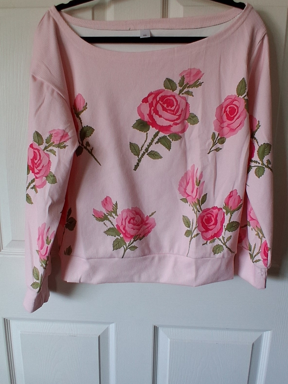 Emery Rose Floral Long Sleeve Sweatshirt Pink & Green 0XL Like New